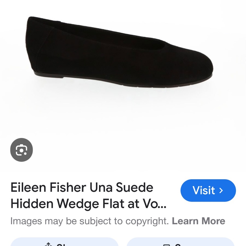 Eileen Fisher NavyBlue Hidden Wedge Suede Flats Comfortable Loafers